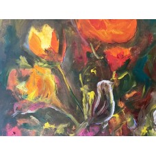 Whispers of the Garden  original oil painting  on canvas 60*80 см by Ukrainian artist Marina Stognieva